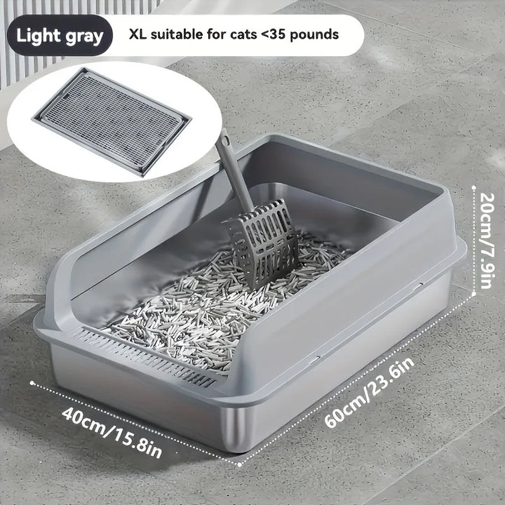 KEMORELA Extra Large Stainless Steel Cat Litter Box – Semi-Enclosed Leak-Proof High-Sided with Mat 2026