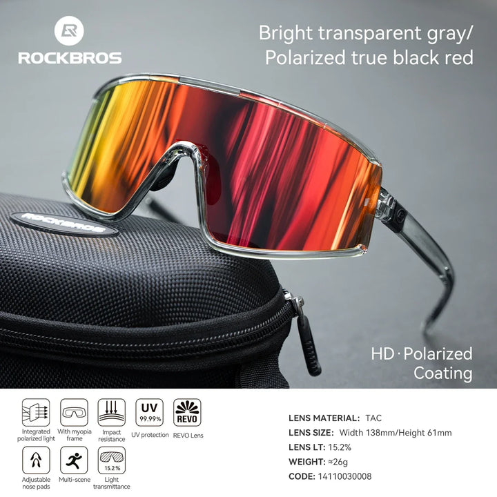 Cycling Sunglasses Polarized UV400 Anti-Fog Photochromic Outdoor Eyewear All-Season Non-Slip Unisex