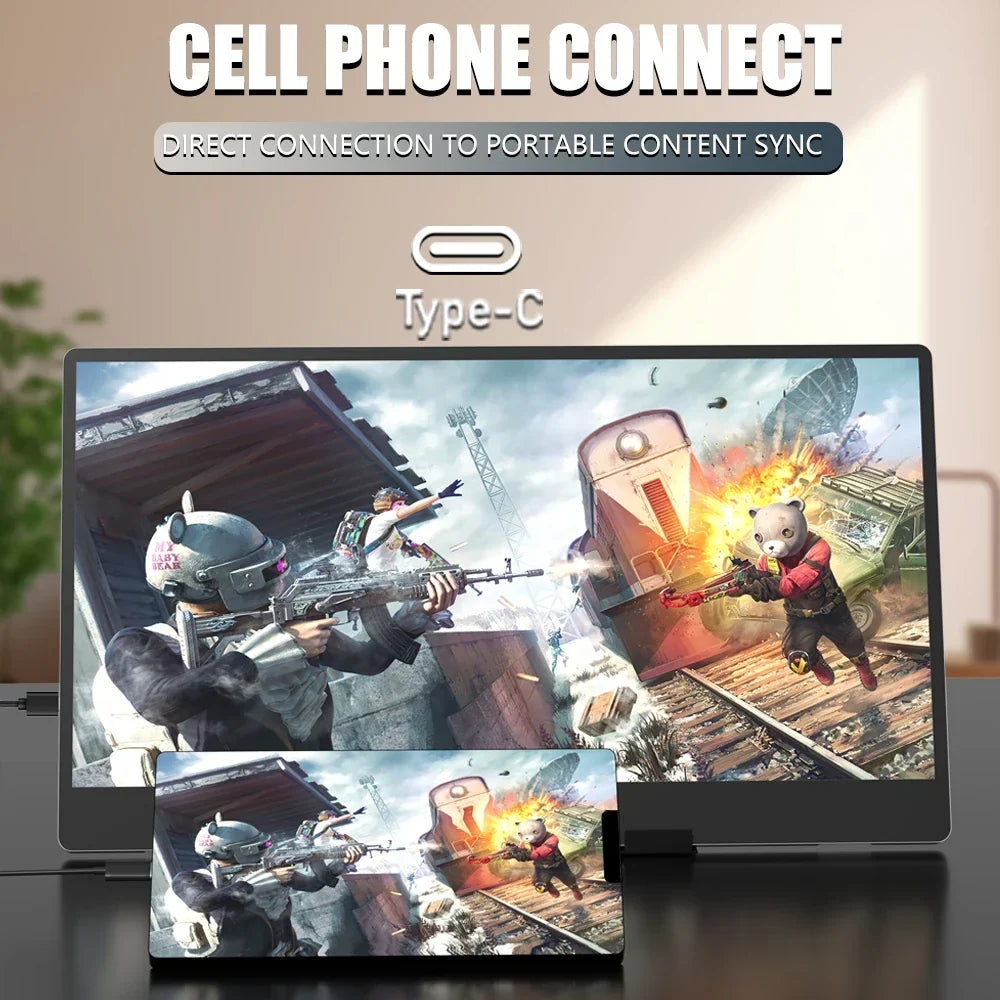 Portable Monitor 14 Inch 60Hz Travel Display With Speakers