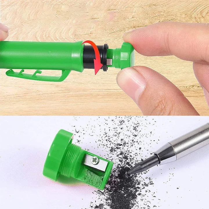 Professional Carpenter Pencil Metal Long Head Deep Hole Marker Tool for Woodworking