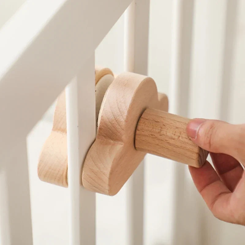 Wooden Crib Mobile Bracket Newborn Sensory Toys Soothing
