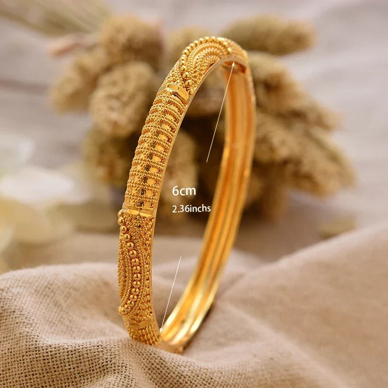 Gold Plated Bangles Luxury Arabic Wedding Bracelet