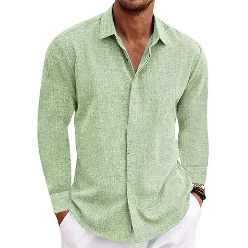 Men’s Long Sleeve T-Shirt – Loose Solid color Casual Top for Plus Size Fashion