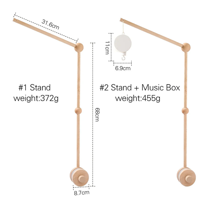 Baby Crib Mobile Wooden Nursery Newborn Sensory Toys