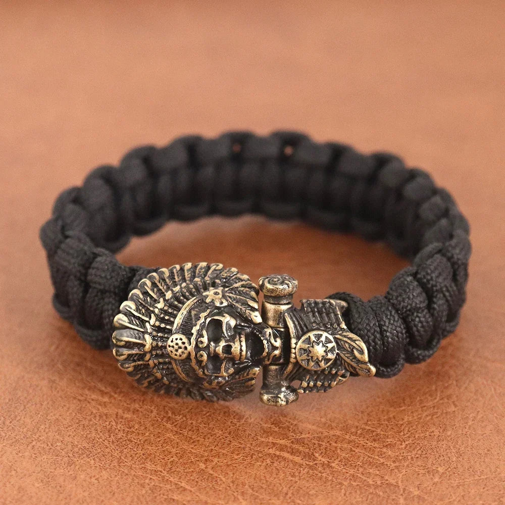 Skull Paracord Bracelet Gothic Wristband Halloween 2026 Gift Idea Adjustable Braided jewelry