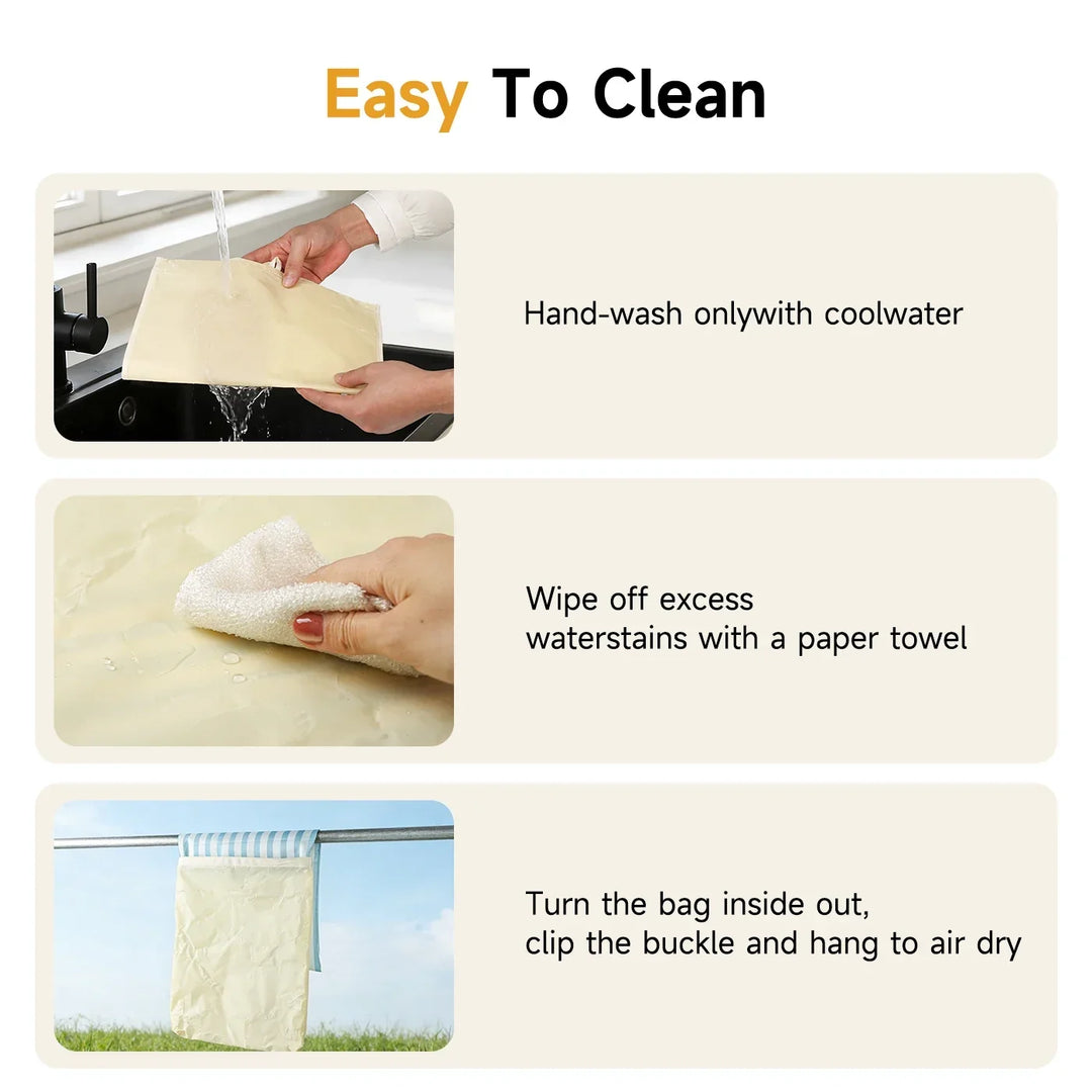Beeswax Bread Bags 2-Pack Oxford Cloth – Eco-Friendly Reusable Food Storage Fermentation Bags 2026