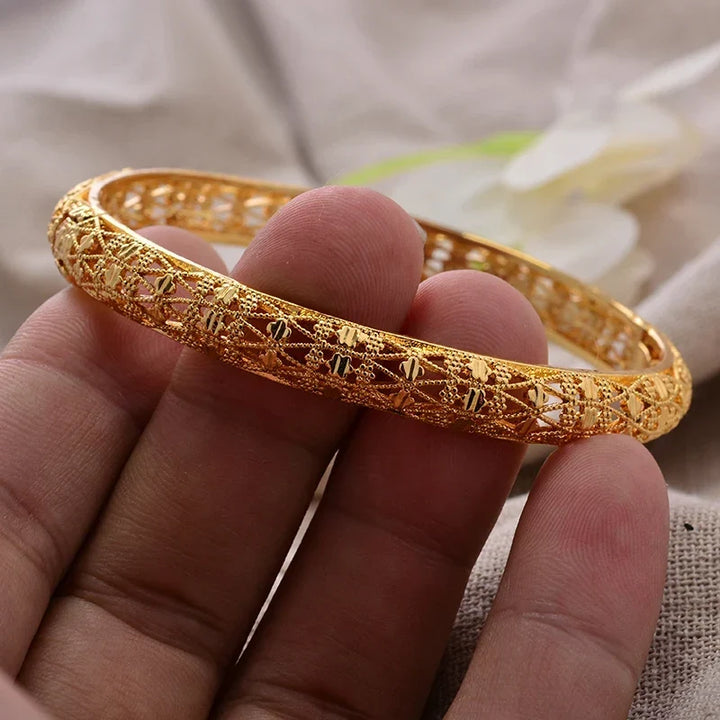 Gold Plated Bangles Luxury Arabic Wedding Bracelet