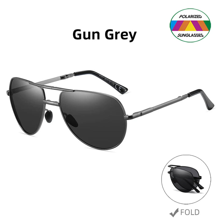 Aviator Sunglasses Foldable Metal Pilot Style Polarized UV400 Sun Glasses, Summer 2026 Trend, All-Day Comfort