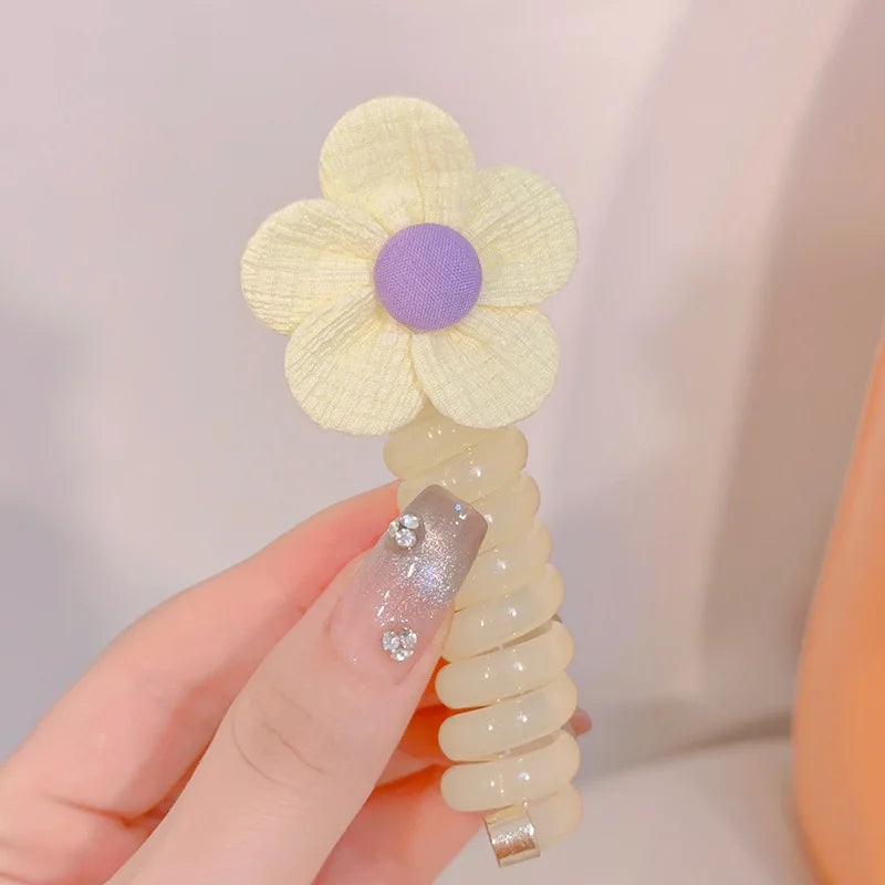 colourful Butterfly Hair Gum for Kids - Non-Damaging Hair Rope, Braided Telephone Line Ponytail Headband