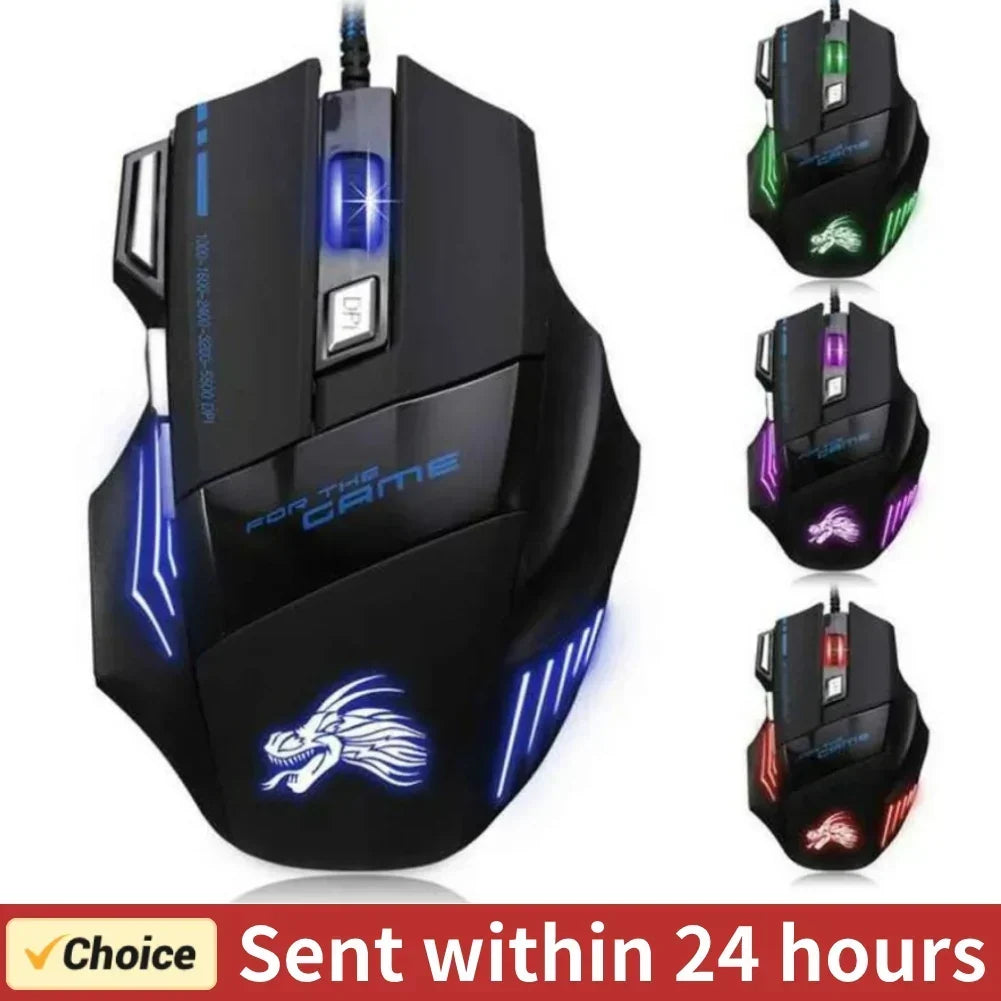 Usb Wired Gaming Mouse 7 Button Backlit Ergonomic Comfort