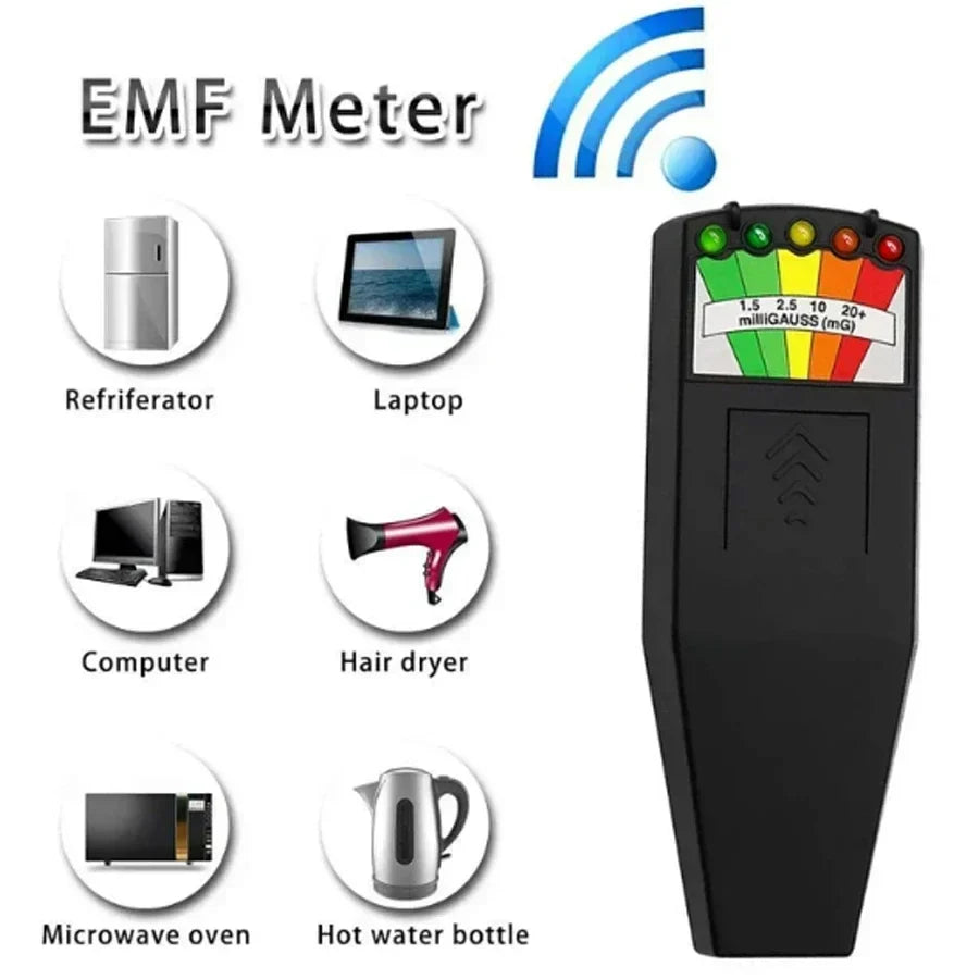 Portable EMF Meter with 5 LED Indicators for Ghost Hunting, Accurate EMF Reader and Detector, Lightweight and Compact Design