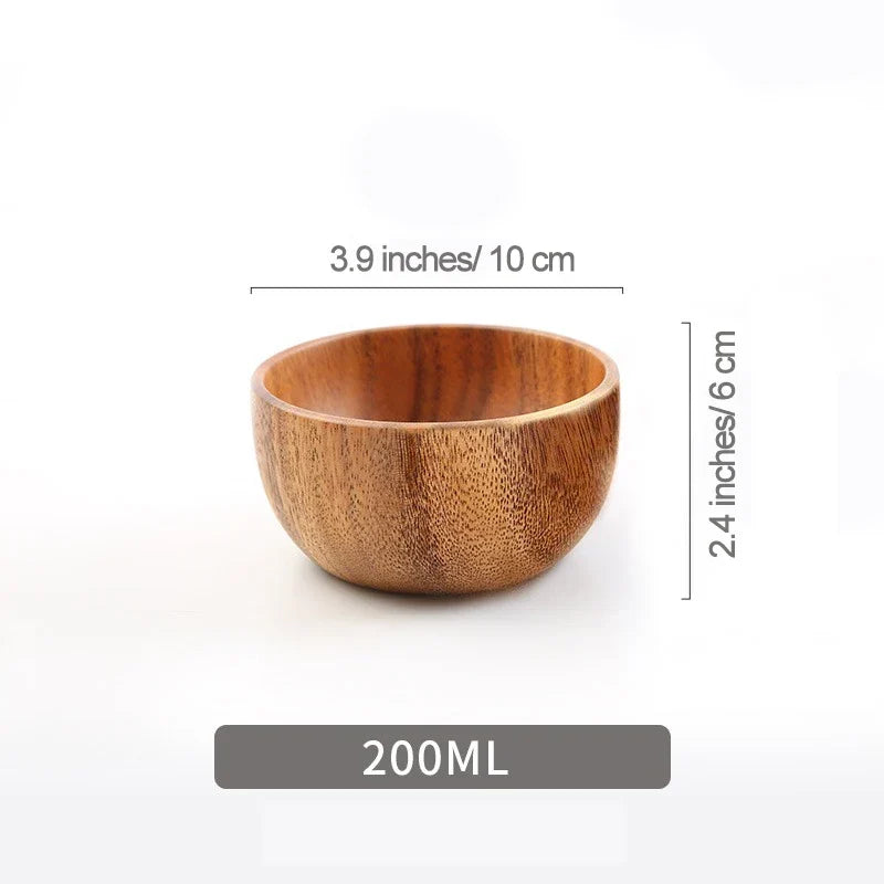 Acacia Wooden Bowl Japanese Style Salad Bowl Ramadan