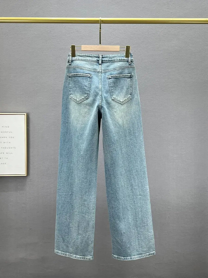 Loose Fit Casual Pants for Women in Blue, Breathable Cotton Polyester, Everyday Comfort Pants