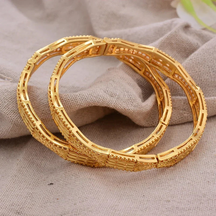 Gold Plated Bangles Luxury Arabic Wedding Bracelet