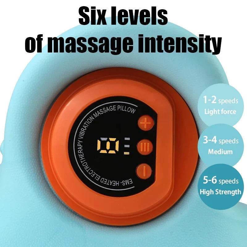 Electric Cervical Massager Neck Stretcher with Heating – Ergonomic Support Pillow