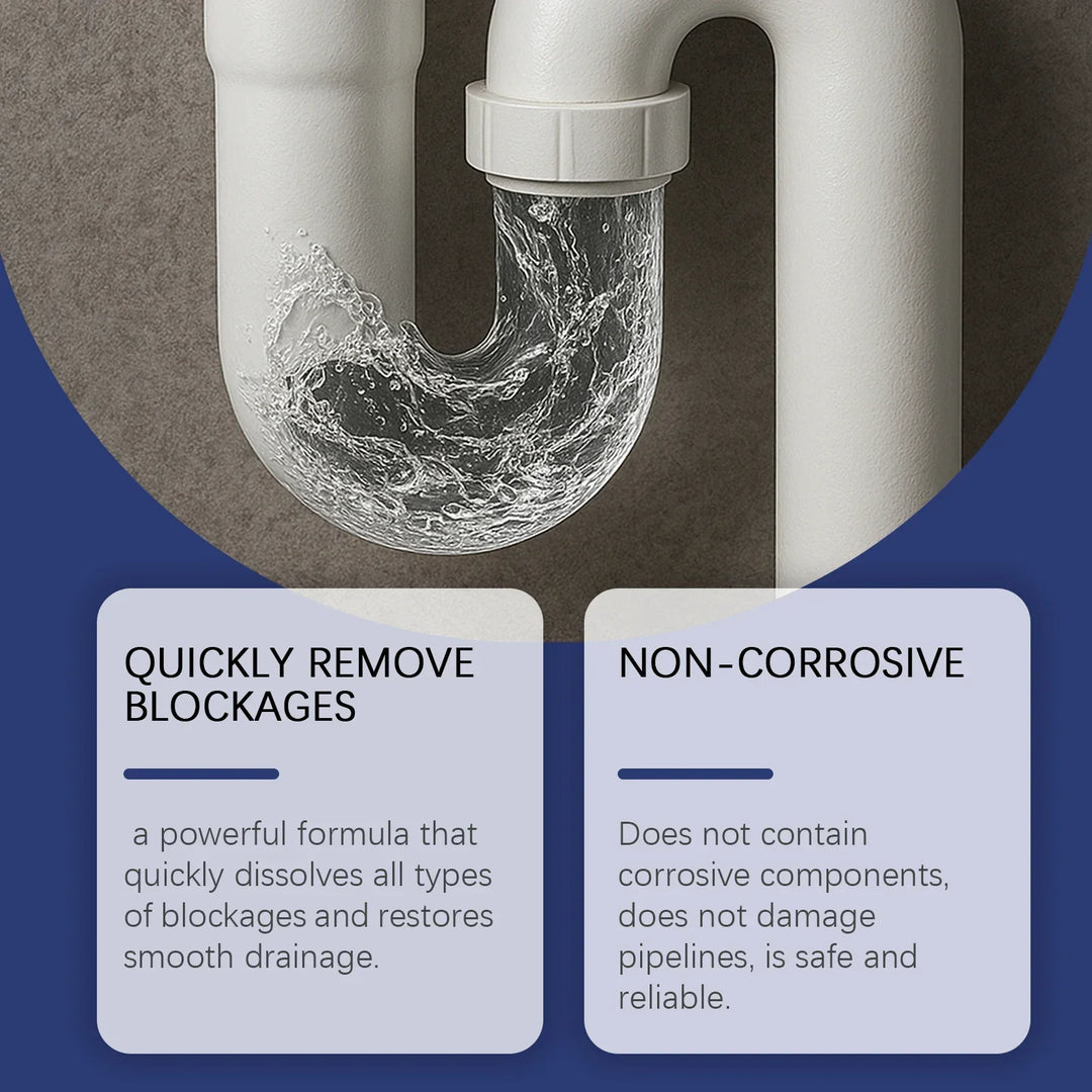 Drain Cleaner Powder 300g Fast Acting Pipe Unblocker For Hair Grease And Food Waste Septic Safe Odor Eliminator