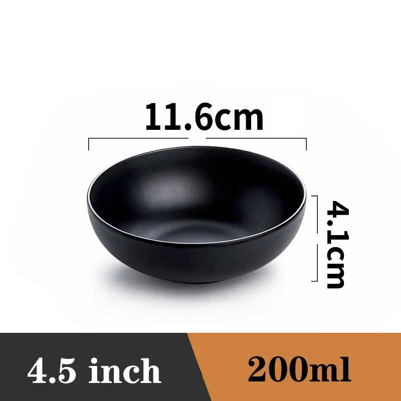 Ramen Bowl Black Plastic Japanese Style Noodle Bowl