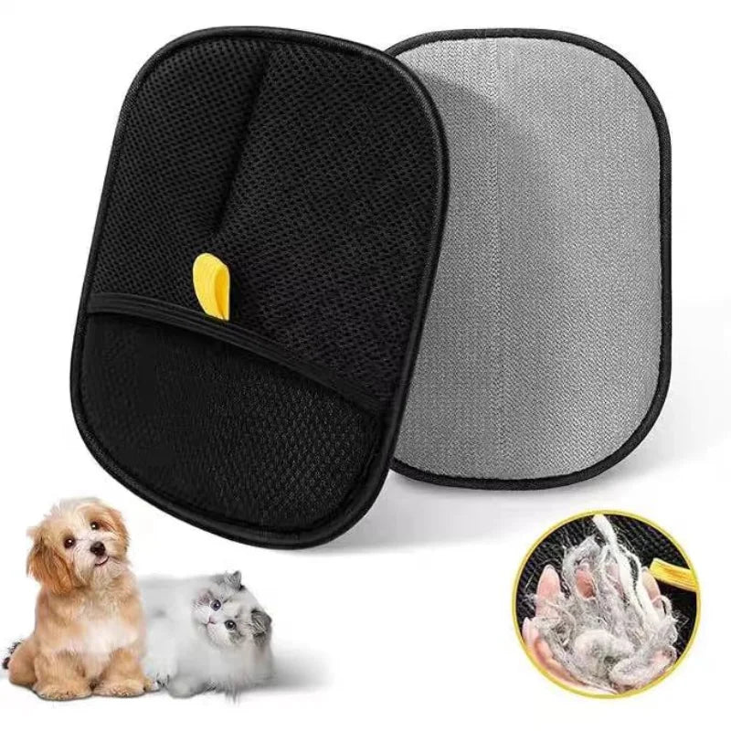 Double-Sided Pet Grooming Glove – Removes Hair from Furniture and Coat, Cats and Dogs
