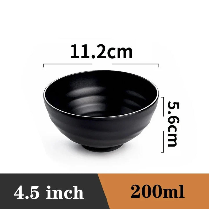 Ramen Bowl Black Plastic Japanese Style Noodle Bowl