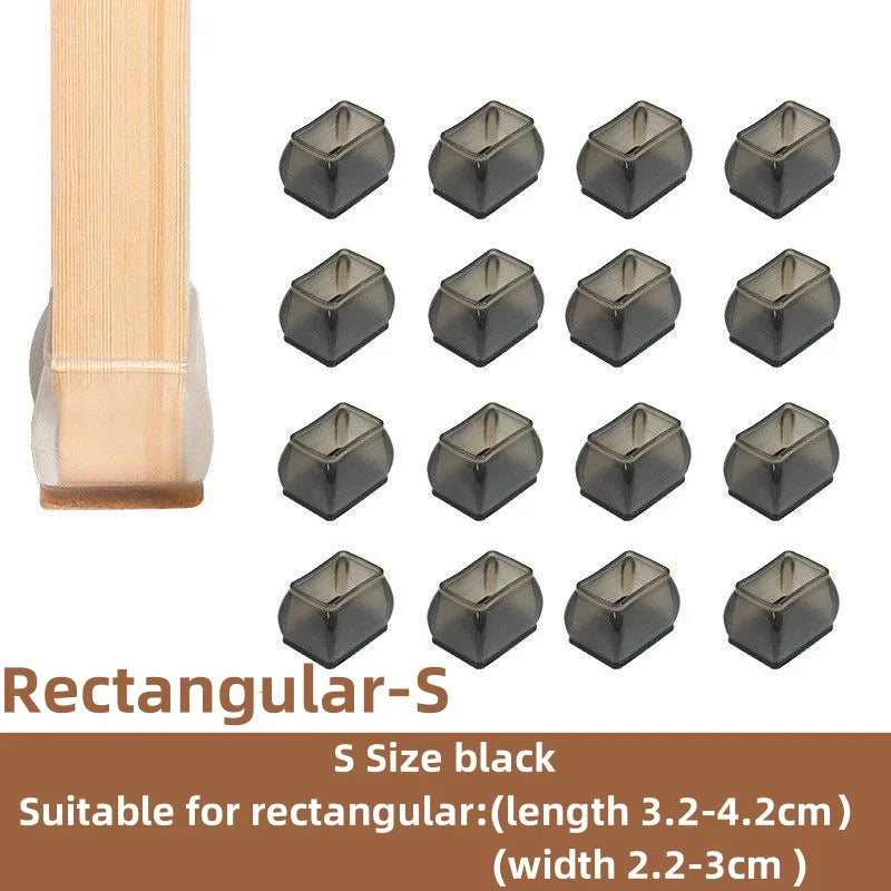 Silicone Non-Slip Furniture Leg Pads 16-Pack – Floor Protectors Chair Feet Leveling Mat 2026
