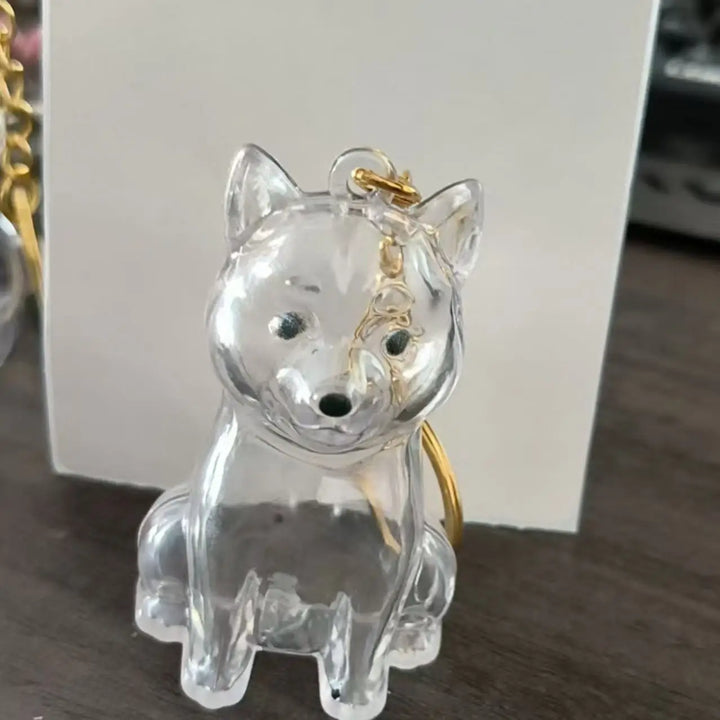 Dog Hair Keepsake Keychain Pendant Clear Resin Charm