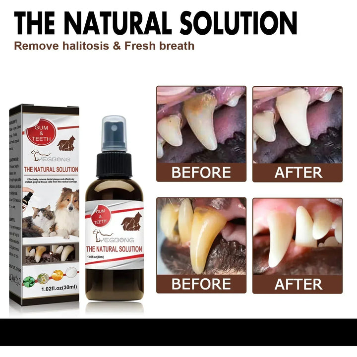 Pet Grooming Care Dental Spray for Dogs &amp; Cats - Bad Breath Freshener &amp; Oral Cleaning, 30ml
