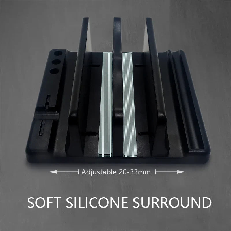 Vertical Laptop Stand with Adjustable Width - Space-Saving Computer Accessories for Office Desks