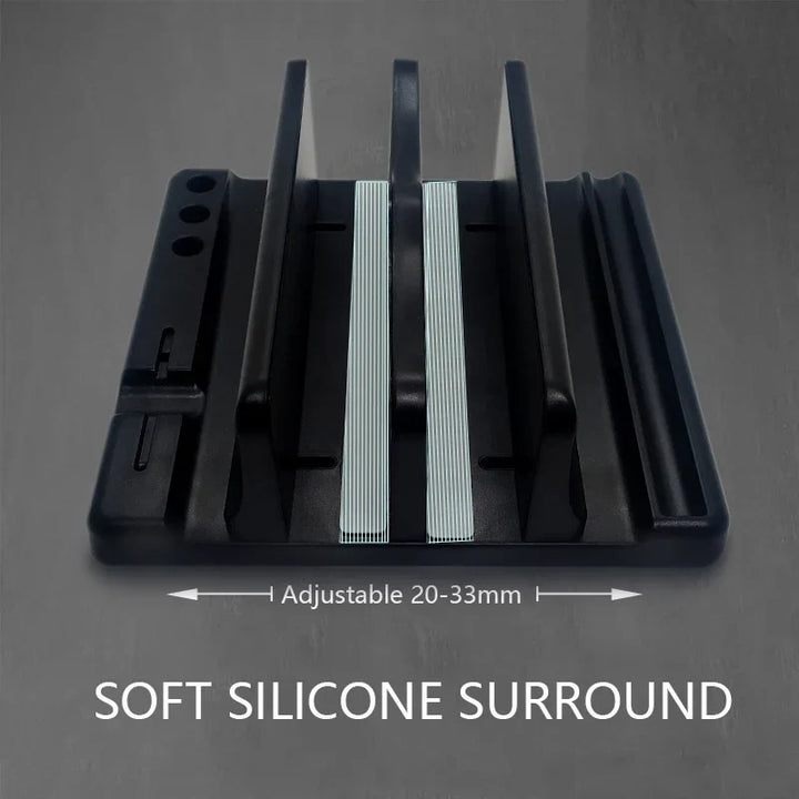 Vertical Laptop Stand with Adjustable Width - Space-Saving Computer Accessories for Office Desks