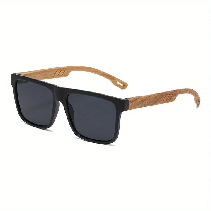 Sunglasses Square Frame Unisex Outdoor Eyewear UV400 Protection Summer 2026 Trend Wood Grain Hinges