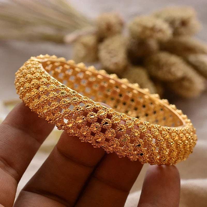 Gold Plated Bangles Luxury Arabic Wedding Bracelet