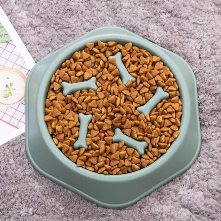 Pet Slow Food Bowl Anti-choking Feeder for Small Dogs - PP Plastic Dish, Anti-gulping Eating Plate