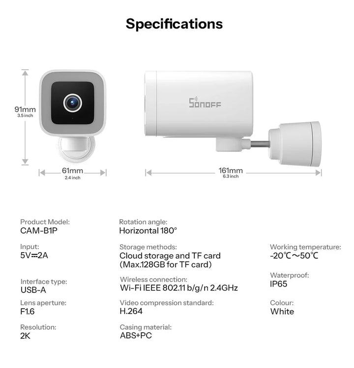 Outdoor Security Camera 2K HD AI Human Detection IP65 Weatherproof 180 Degree Pan Fall 2026 Works With Alexa Google Home