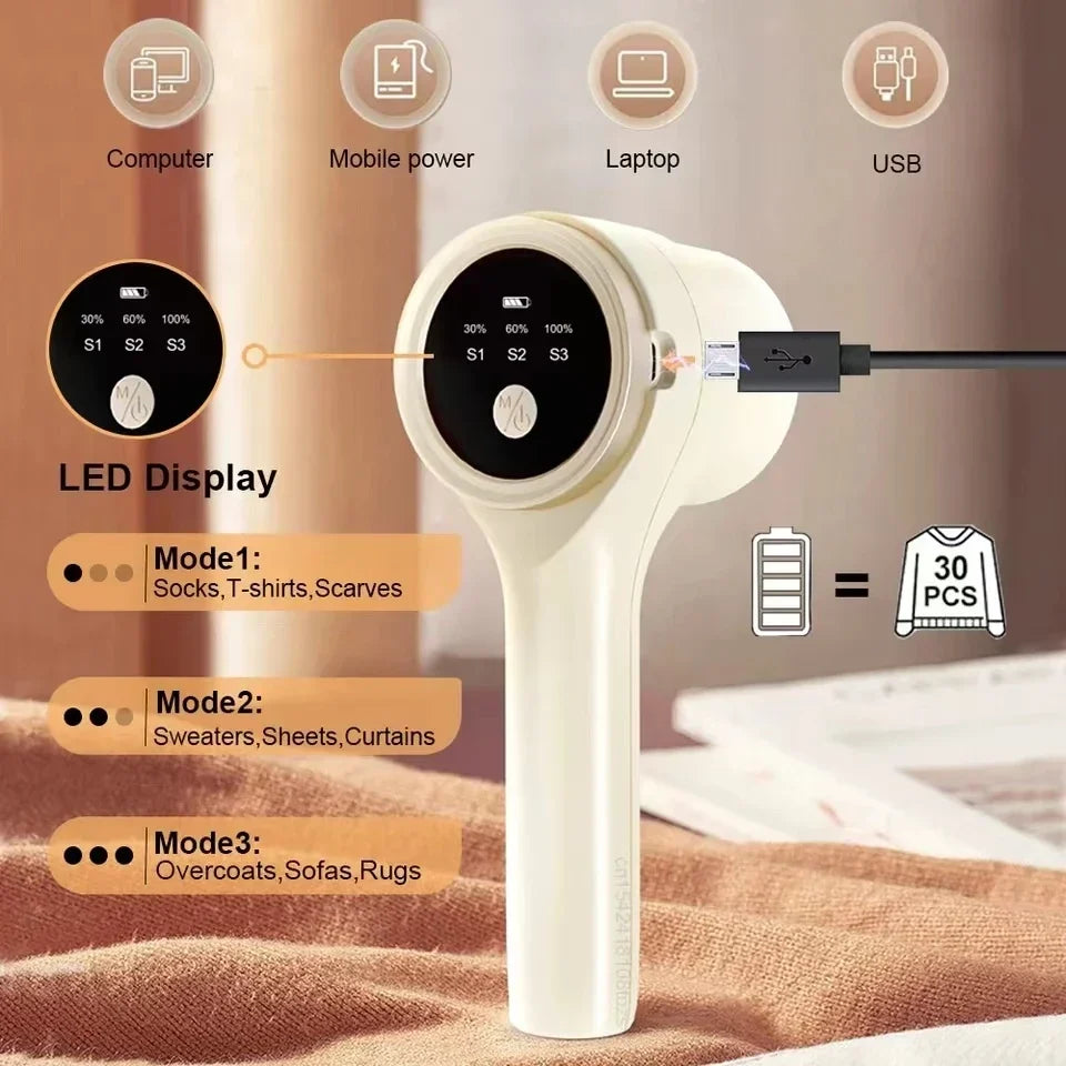 Lint Remover for Clothing Electric Fluff Shaver Portable Rechargeable Fabric Hair Ball Remover