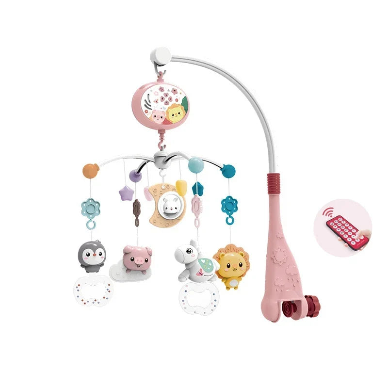 Crib Mobile Remote Music Light Newborn Sensory Toys