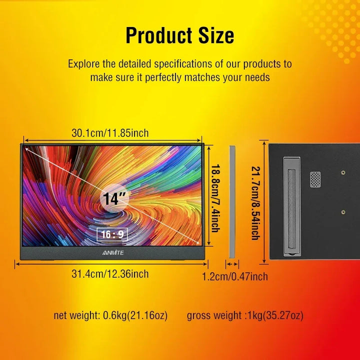 Portable Monitor 14.1 Inch Touch IPS HDR10 Second Screen