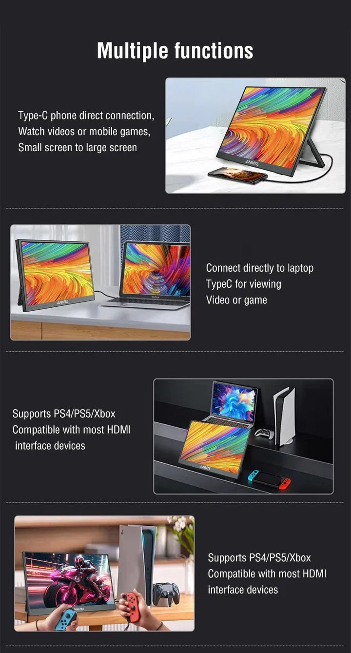 16 Inch Portable Touch Monitor 1920x1200 HDR10 Low Blue