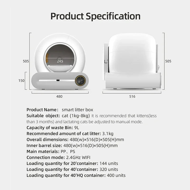 Automatic Smart Cat Litter Box 65L Self Cleaning APP Control Fully Enclosed Litter Box Fall 2025 Gift