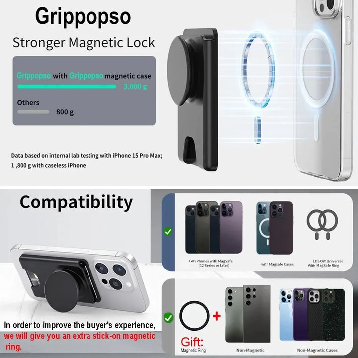 Magnetic Wallet With Expanding Grip For Phones Universal Card Holder Case Anti Scratch And Dustproof Back To School 2026