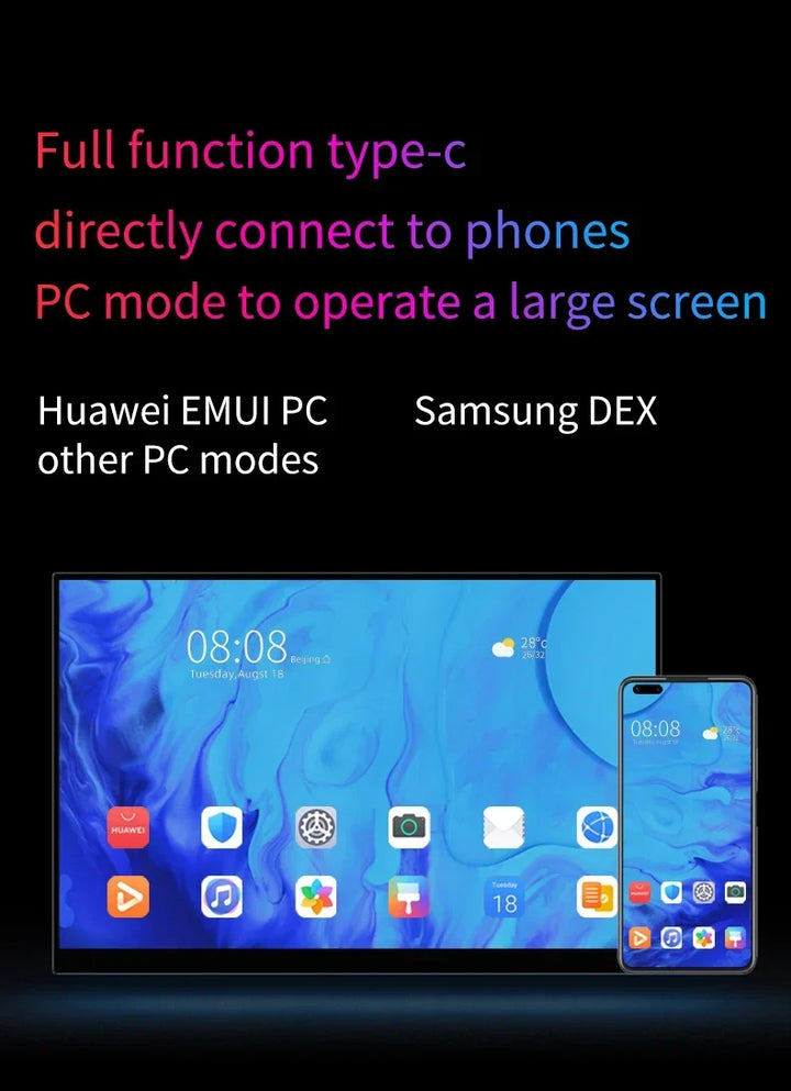 OLED 13.3 Portable Monitor Metal Frame Travel Display