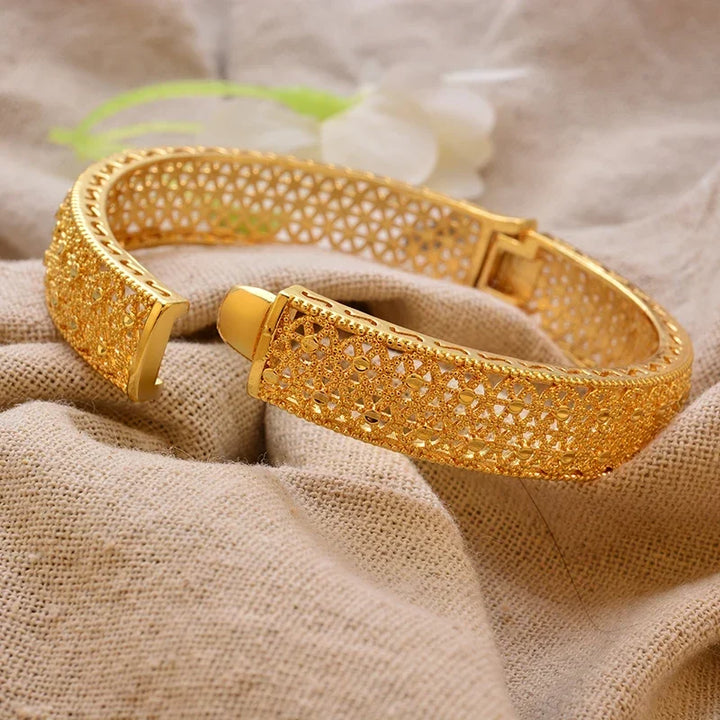 Gold Plated Bangles Luxury Arabic Wedding Bracelet