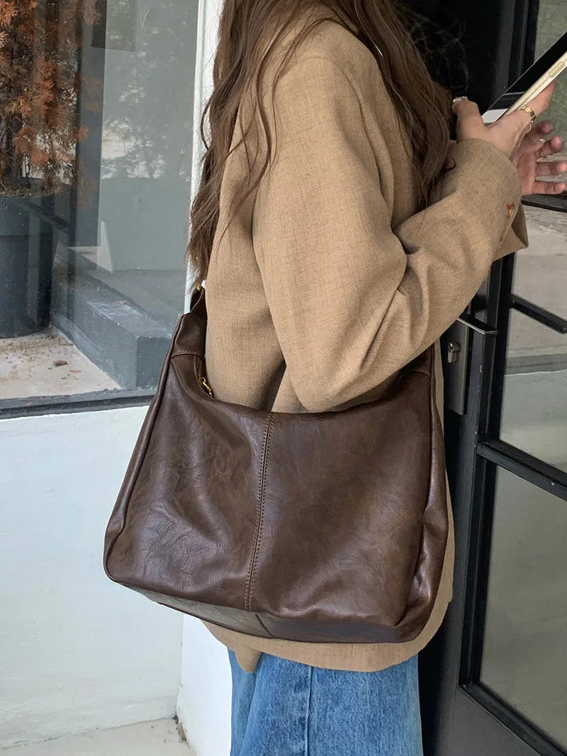 Soft Versatile Womens Hobo Bag - Slouchy, Faux Leather
