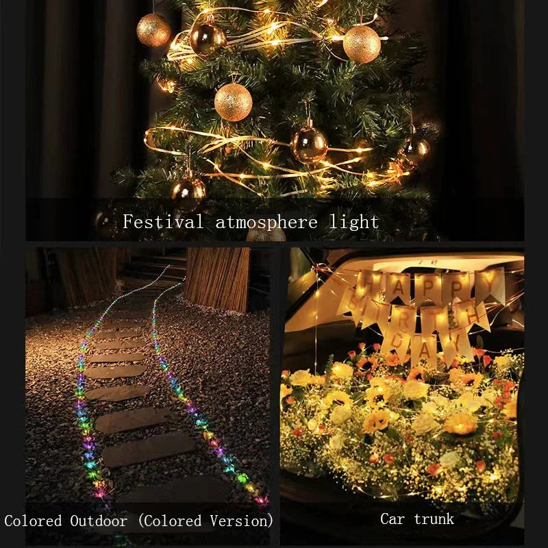 2-in-1 LED Reel Camping String Light – USB Rechargeable Portable Atmosphere Lantern Garden Tent Decor 2026