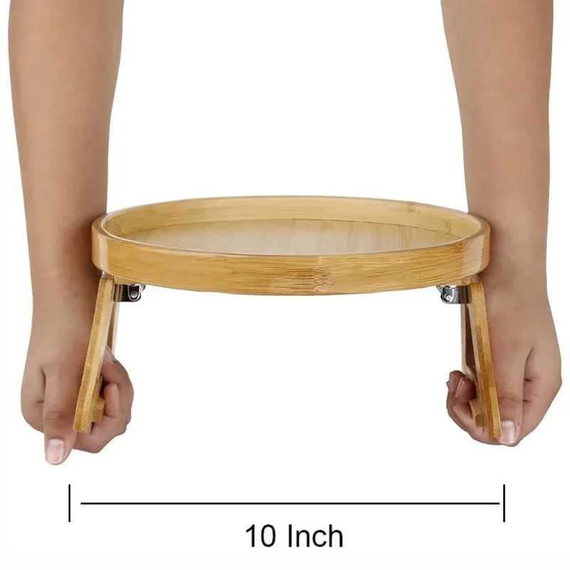 Bamboo Sofa Arm Tray Portable Couch Armrest Snack Holder