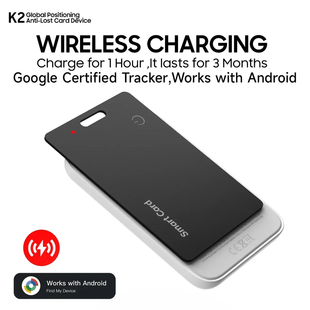 Smart Wallet Tracker Card IP68 Waterproof – Wireless Rechargeable Android Item Locator 2026