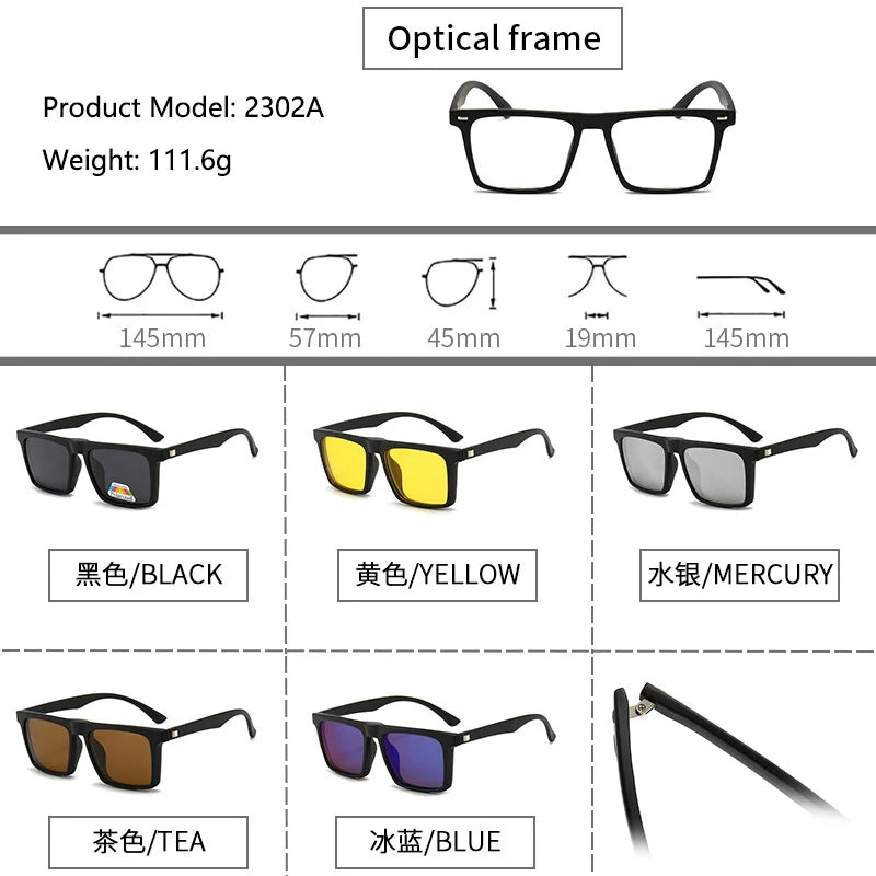 Magnetic Clip Sunglasses Interchangeable Lens Set 5 Lenses Polarized Prescription Ready Summer 2026 Gift