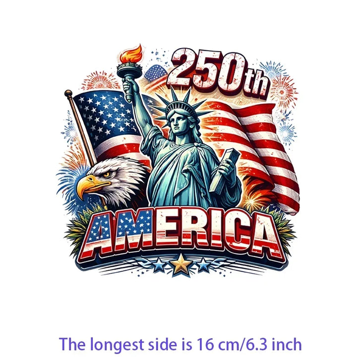 Iron On Patches USA Flag Bald Eagle Heat Transfer Set Patriotic 4th Of July DIY Clothing Decor 2026