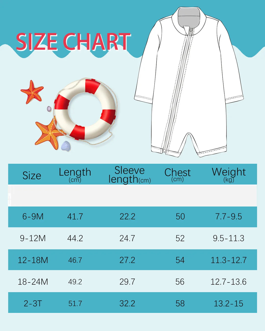 Breathable unisex long-sleeve rash guard - one-piece swimsuit, UPF 50+, pineapple print, for babies and toddlers