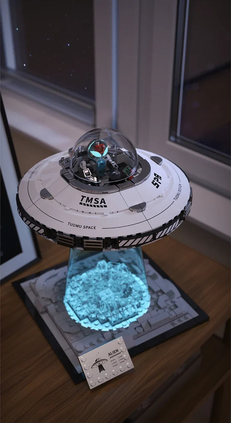 LED Light Up UFO Building Blocks Set 700 Piece Interlocking STEM Toy Summer 2026 Gift Idea