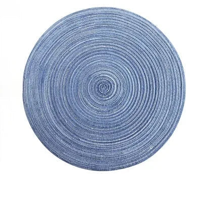6pcs Round Woven Ramie Placemats - Non-Slip Table Mats for Dining, Kitchen &amp; Cafe Use