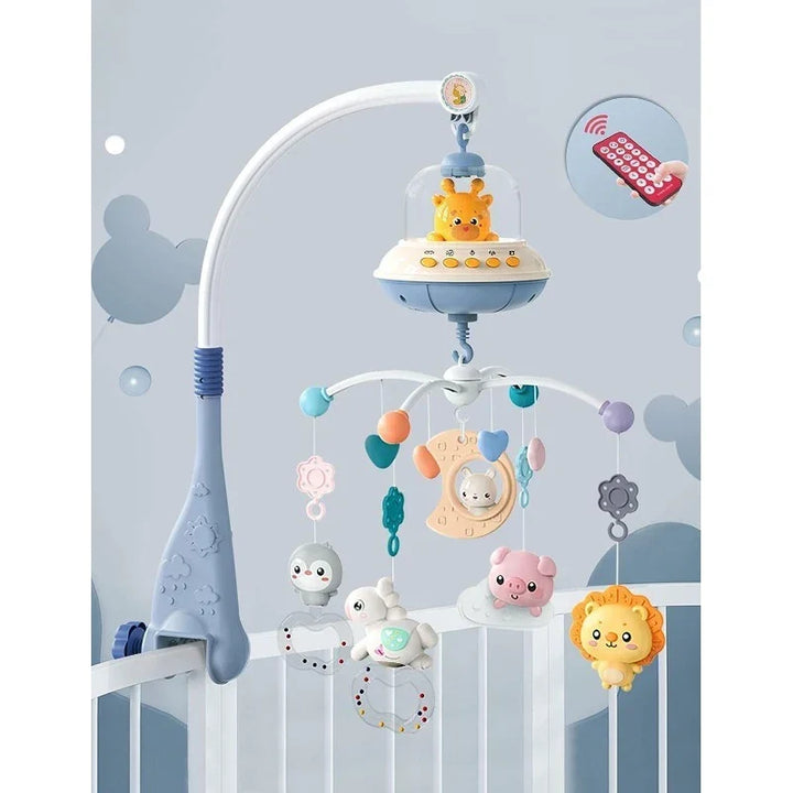 Crib Mobile Remote Music Light Newborn Sensory Toys